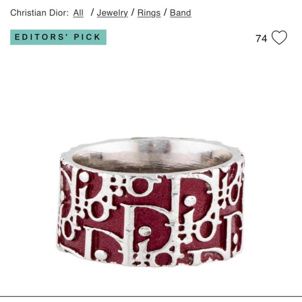 Christian Dior Enamel Logo Ring